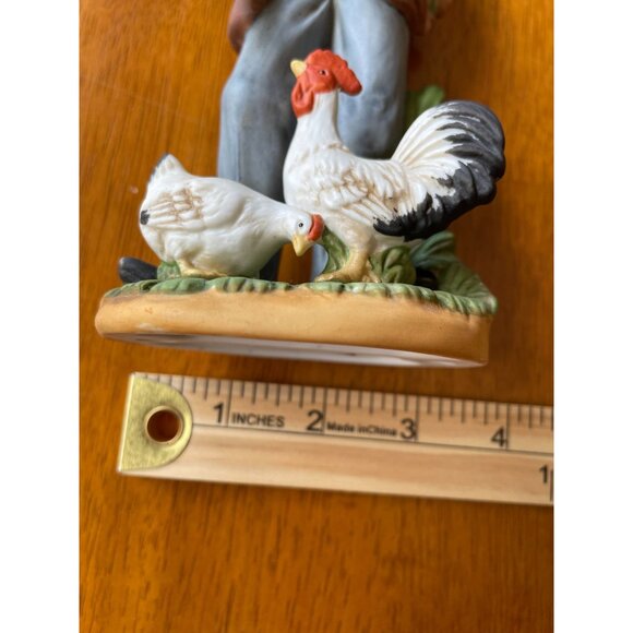 Vintage Homco Farmer Figurine With Chickens - Picture 4 of 5
